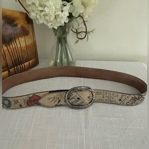 Brighton 631522- Vintage Retro Leather-Suede Belt- Ladies Size 36 -EUC >Bundle💰